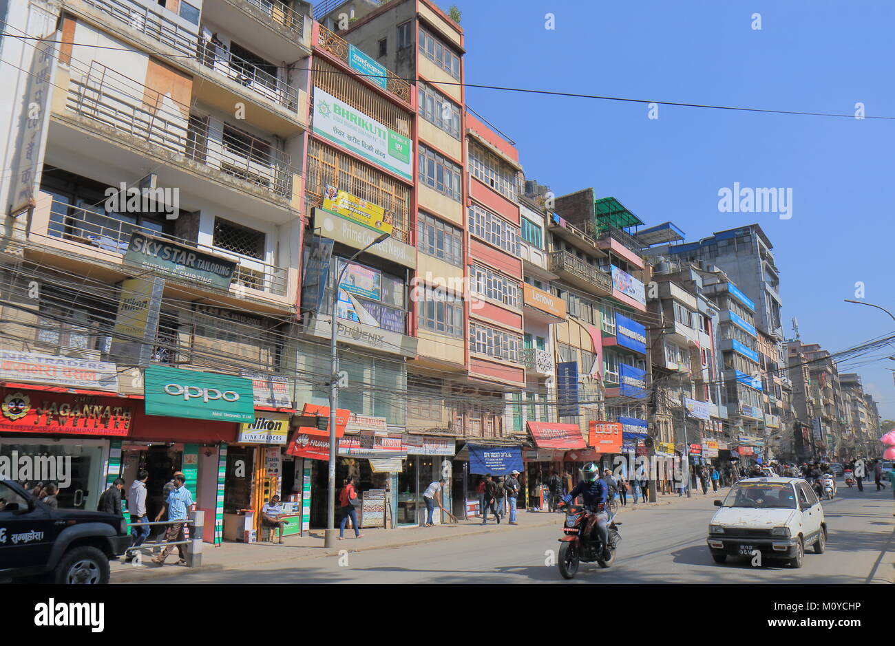 People visit downtown shopping area in Kathmandu Nepal Stock Photo - Alamy