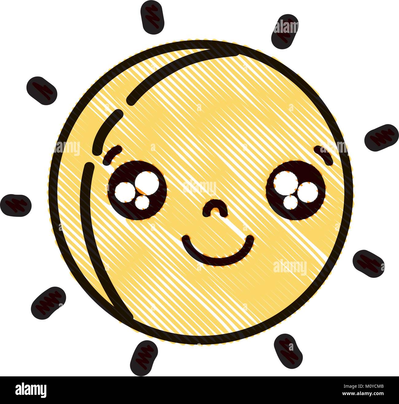 grated happy sun natural weather kawaii Stock Vector Image & Art - Alamy