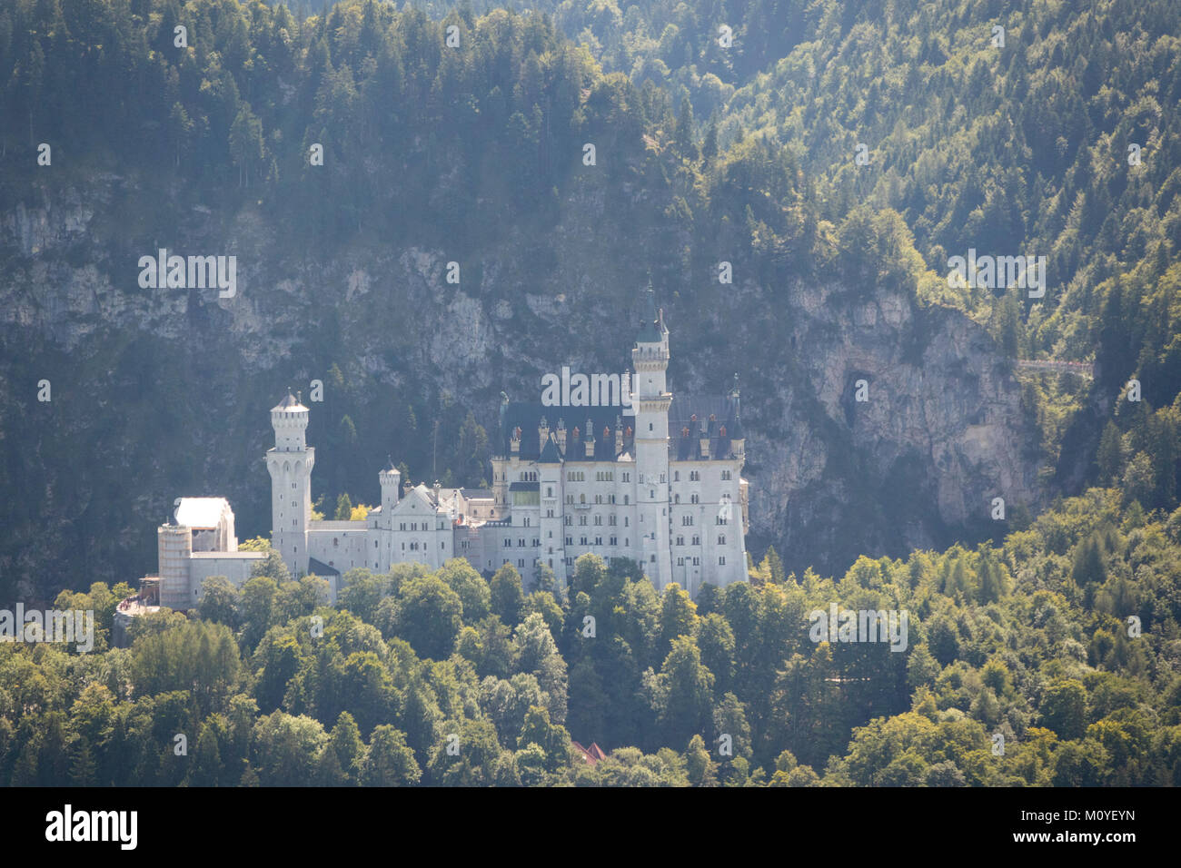 Aerial view of Neuschwanstein Castle, Bavaria, Germany Stock Photo