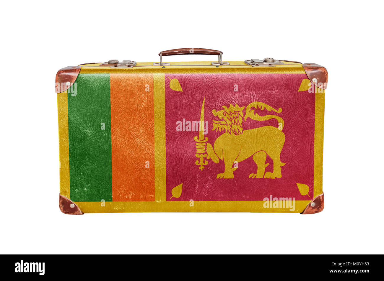 Vintage suitcase with Sri Lanka flag Stock Photo Alamy