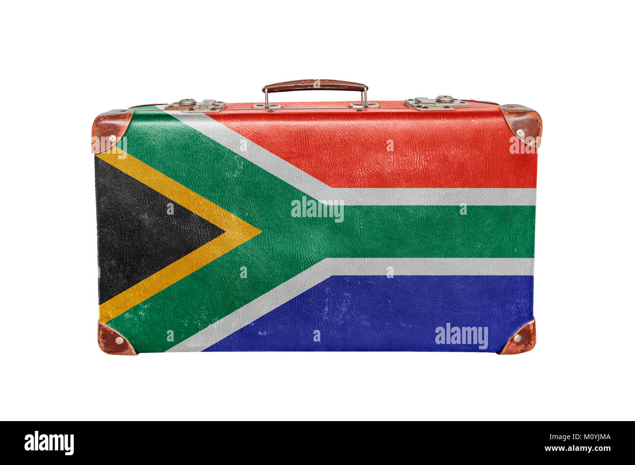 Vintage suitcase with South Africa flag Stock Photo Alamy