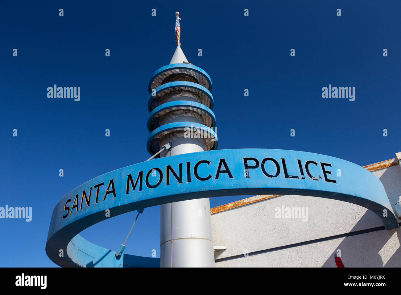 Santa Monica Police Pier Substation, California, United States Stock Photo