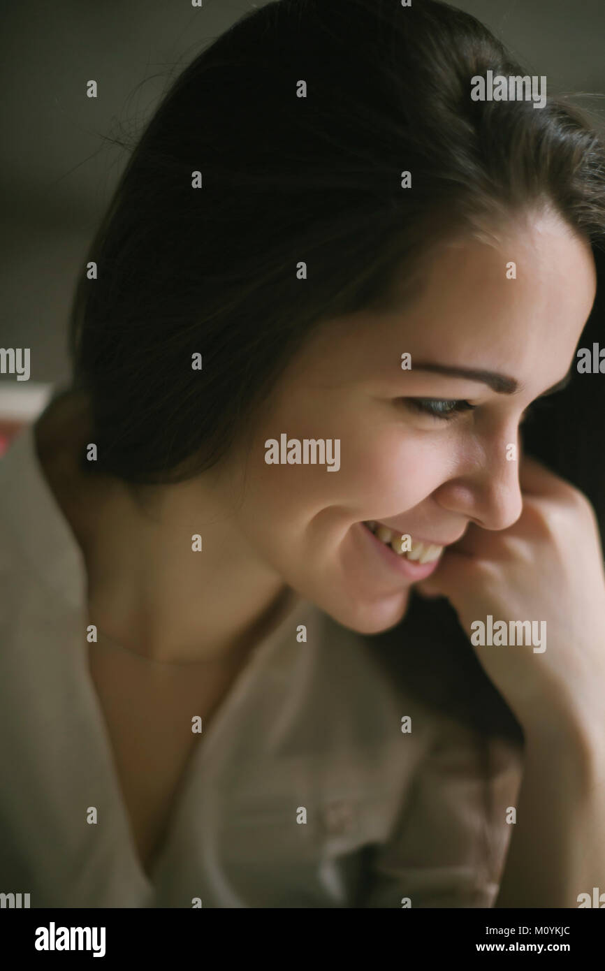Portrait of smiling Caucasian woman Stock Photo - Alamy