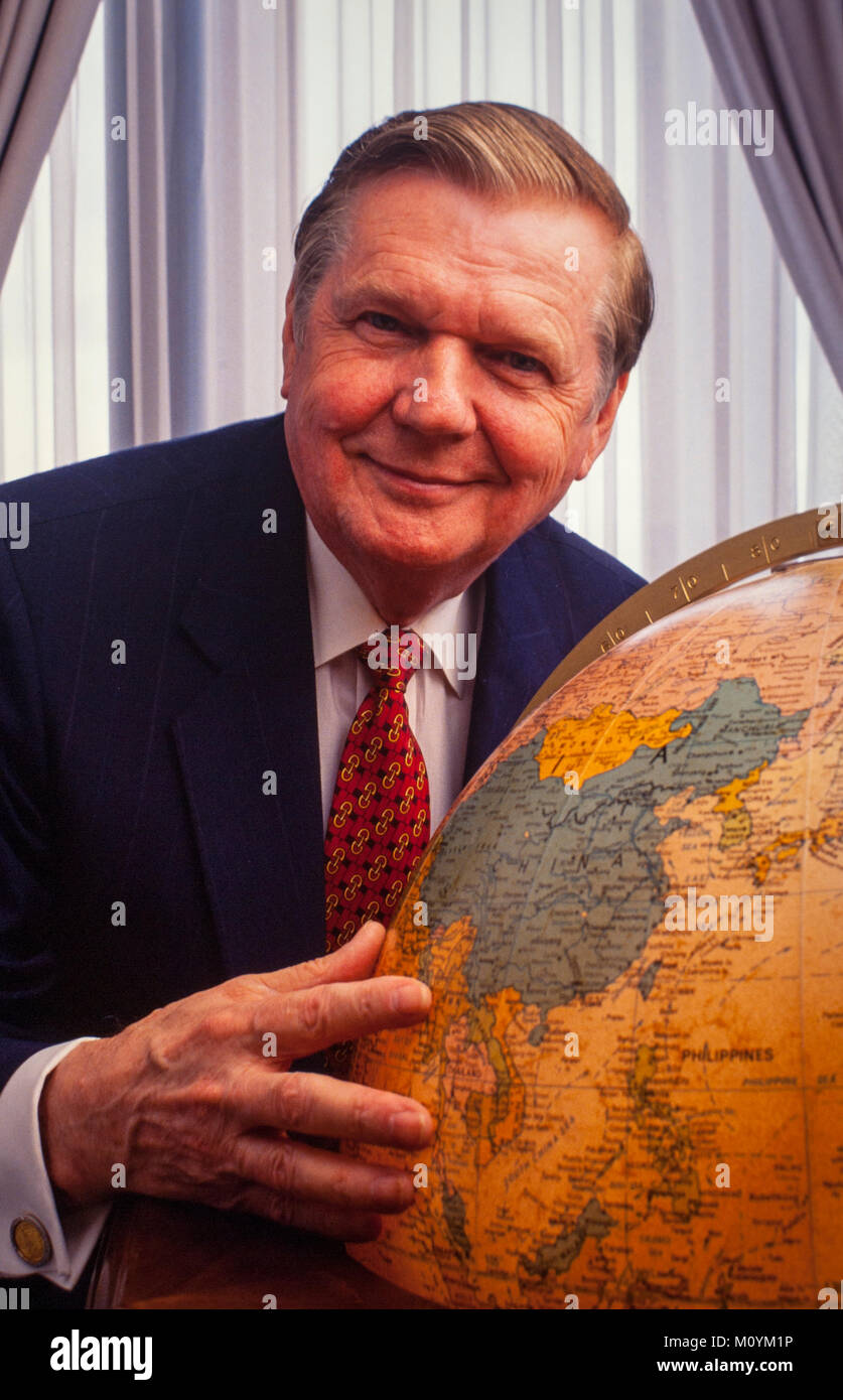 Paul S. Amos in his AFLAC office. AFLAC was founded by brothers John