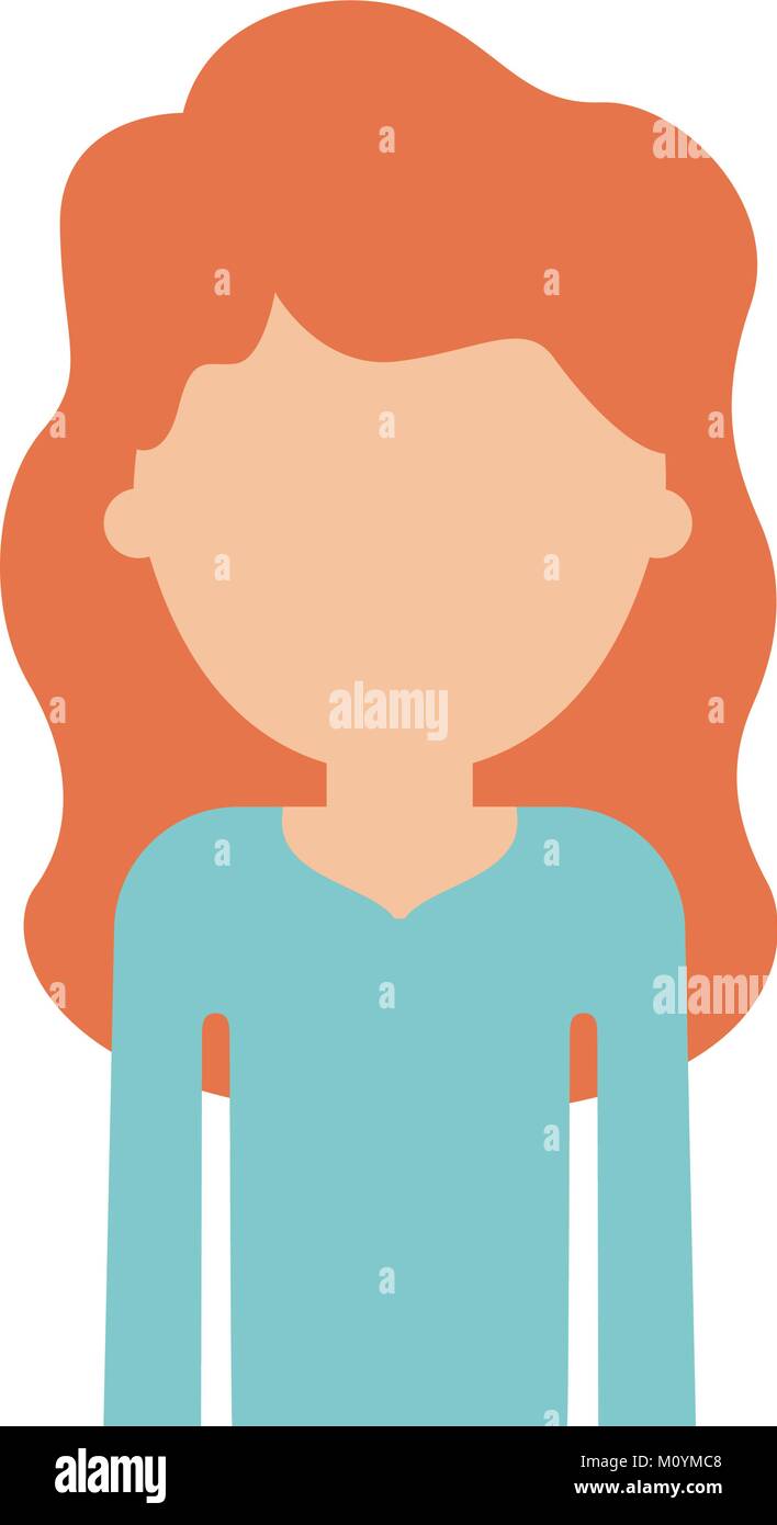 Half Face Less half body faceless woman with long wavy hair in colorful silhouette ...