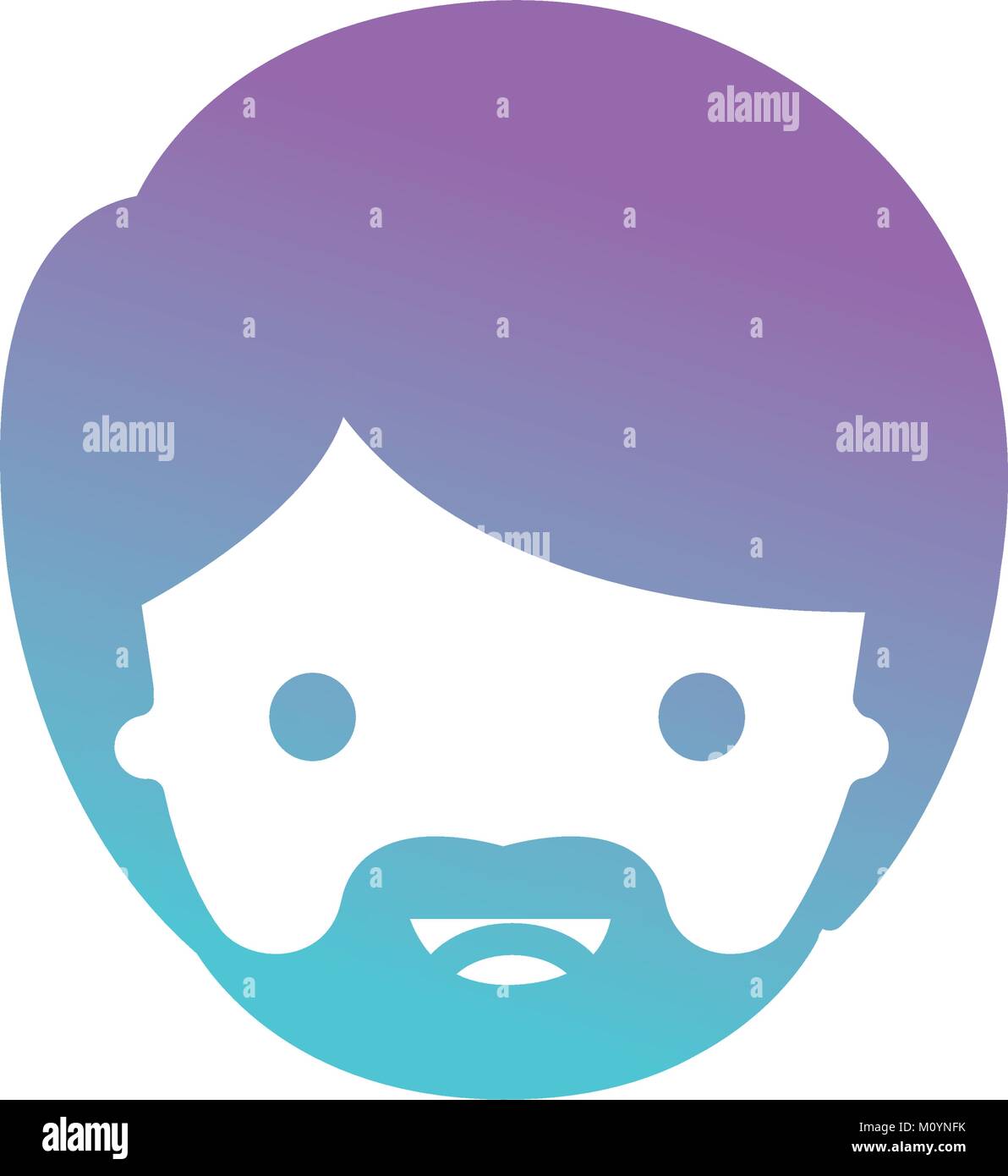 People Graphic Face Of Man With Short Hair And Van Dyke Beard In