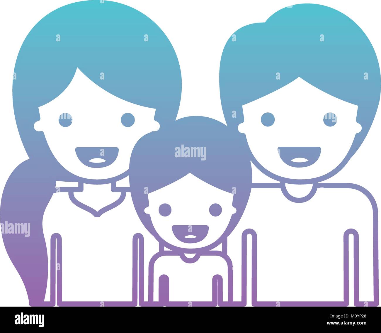 Half Body People With Woman With Pigtail Hairstyle And Man And Boy Stock Vector Image Art Alamy