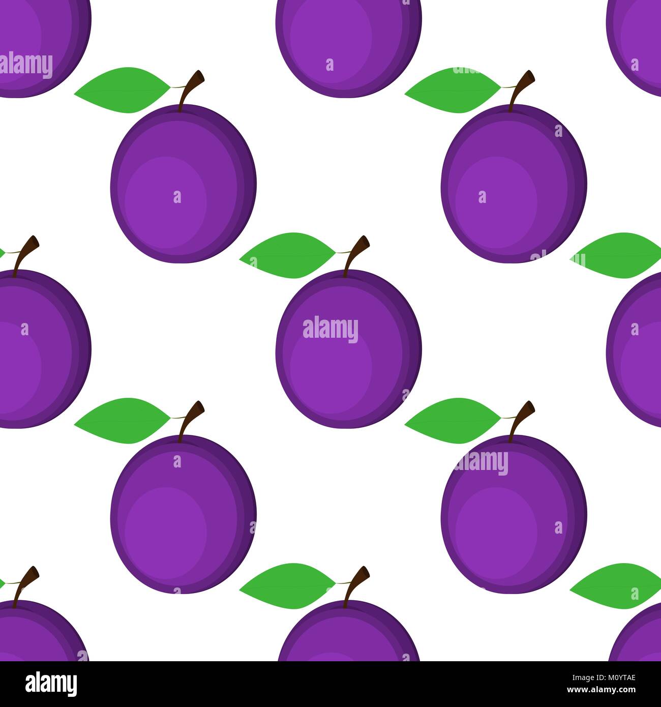 Seamless background, plum on white background Stock Vector Image & Art ...