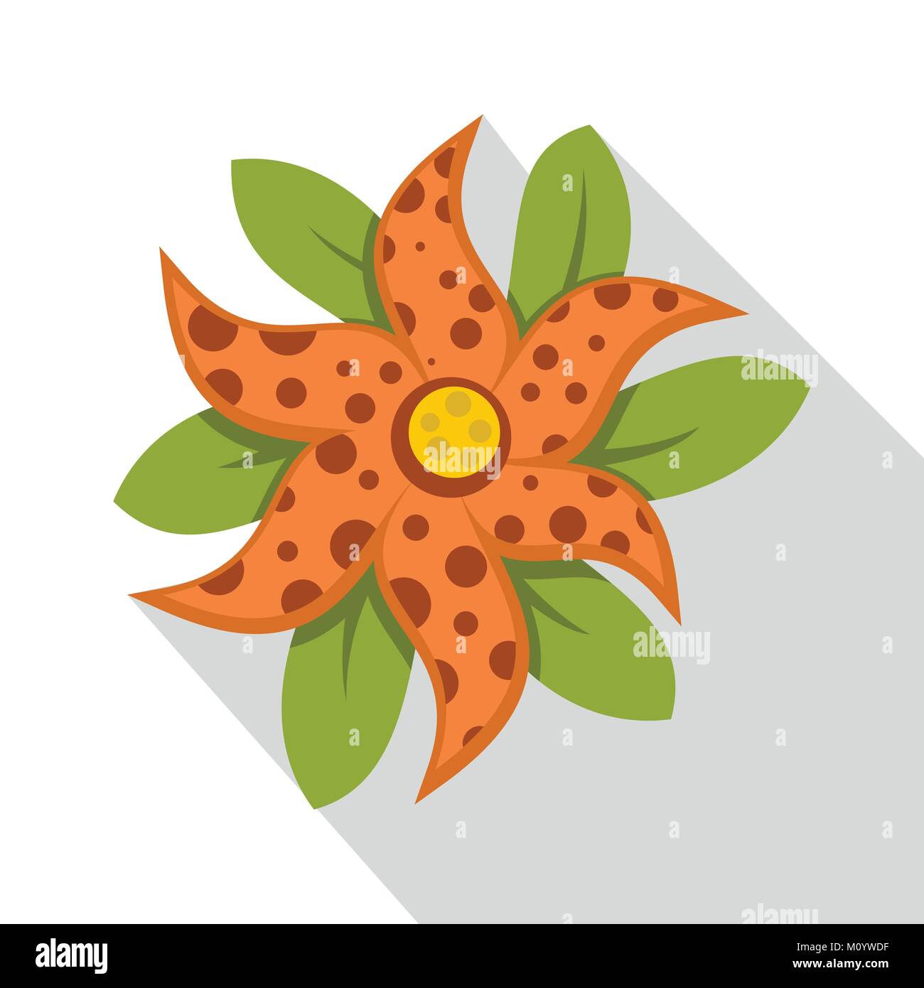 Brindle flower icon, flat style Stock Vector