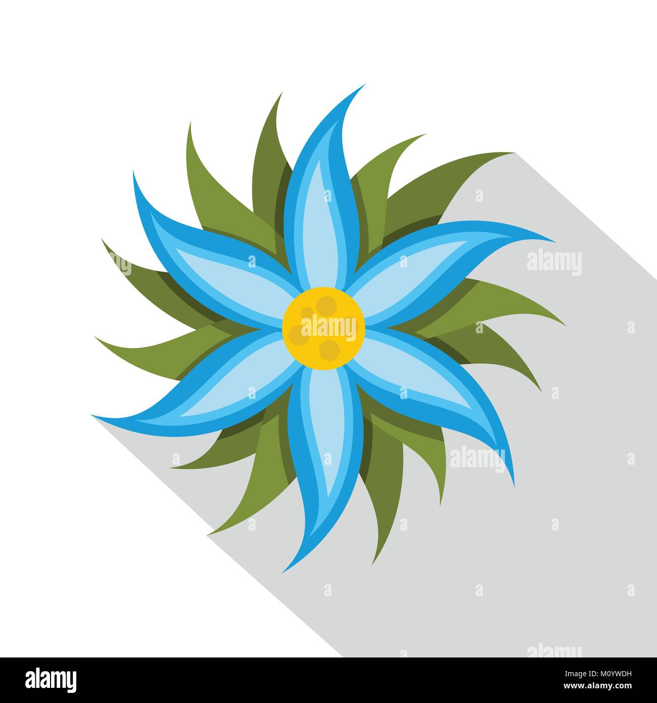 Blue flower icon, flat style Stock Vector Image & Art - Alamy