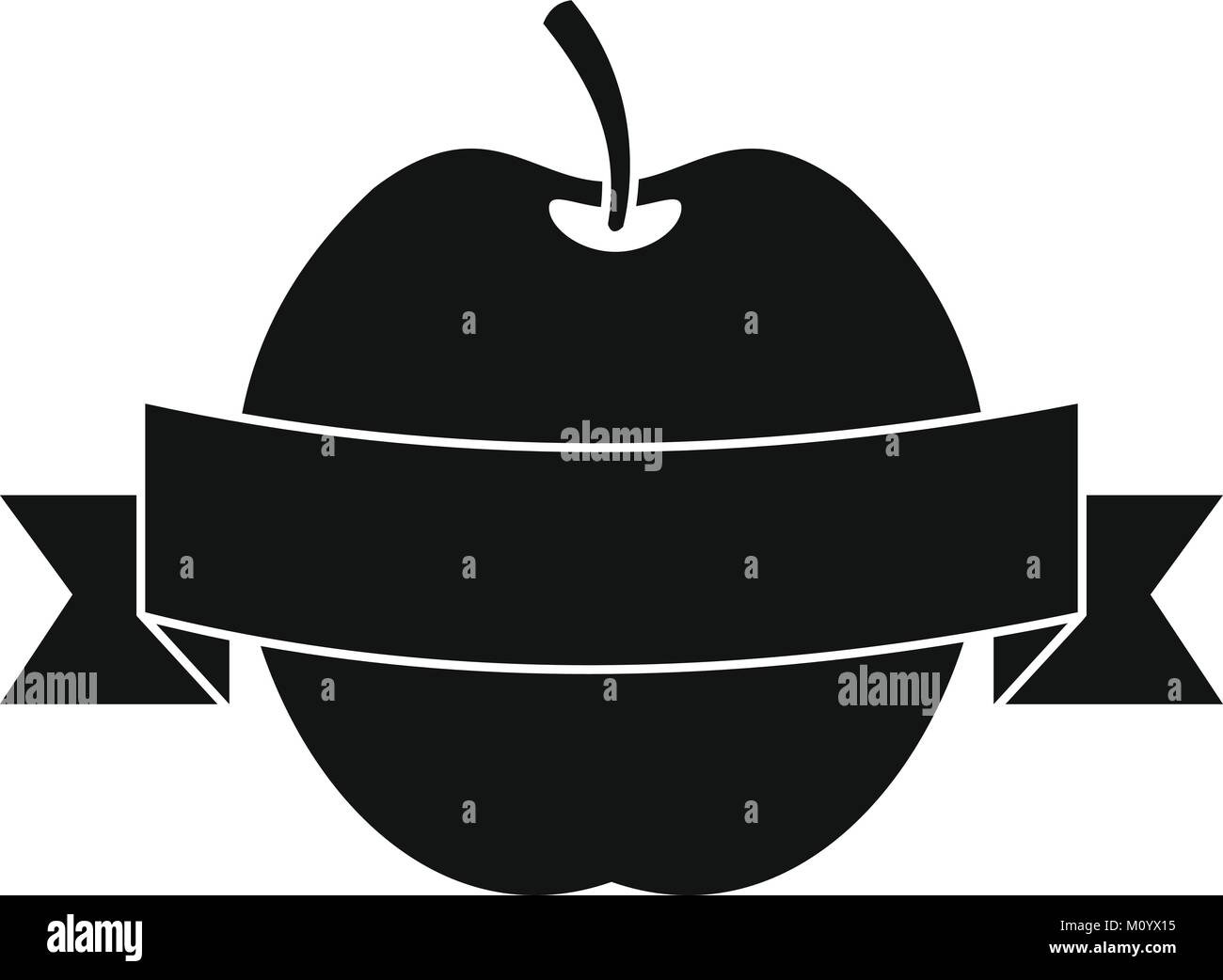 Apple with ribbon icon, simple style Stock Vector Image & Art - Alamy