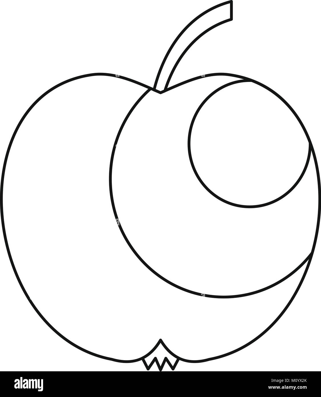Apple icon, outline style Stock Vector Image & Art - Alamy