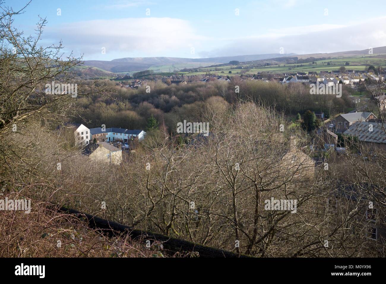 New houses being built in New Mills, Peak District, Derbyshire Stock