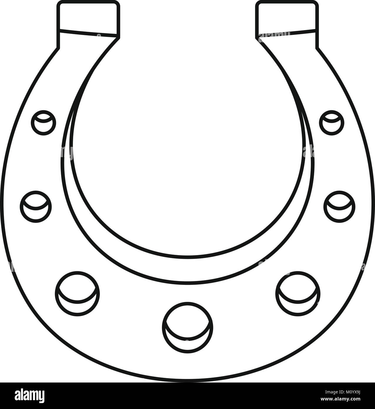 Horseshoe icon, outline style Stock Vector