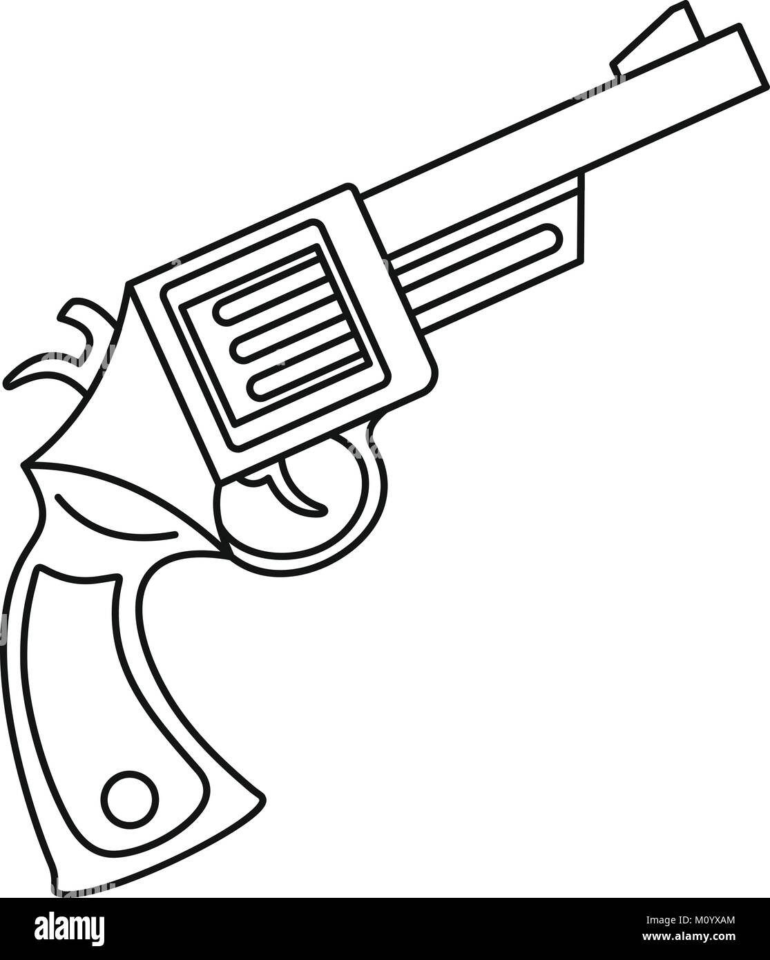 Vintage revolver icon, outline style Stock Vector Image & Art - Alamy