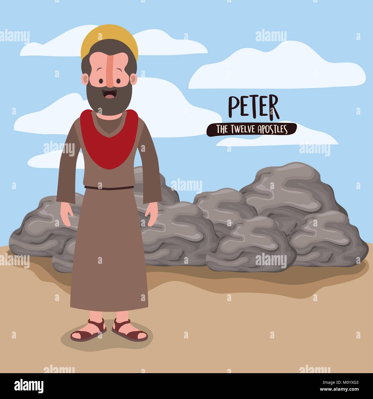 The Twelve Apostles Poster With Peter In Scene Desert Next To Rocks Colorful