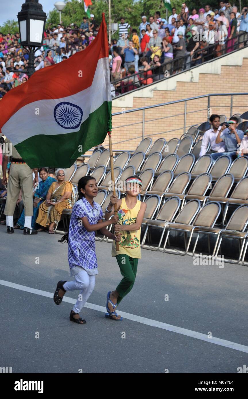 Wagah-Attari border ceremony, India Stock Photo - Alamy
