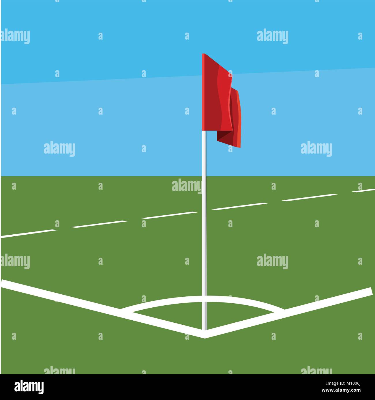 Football pitch corner flag Stock Vector Images Alamy