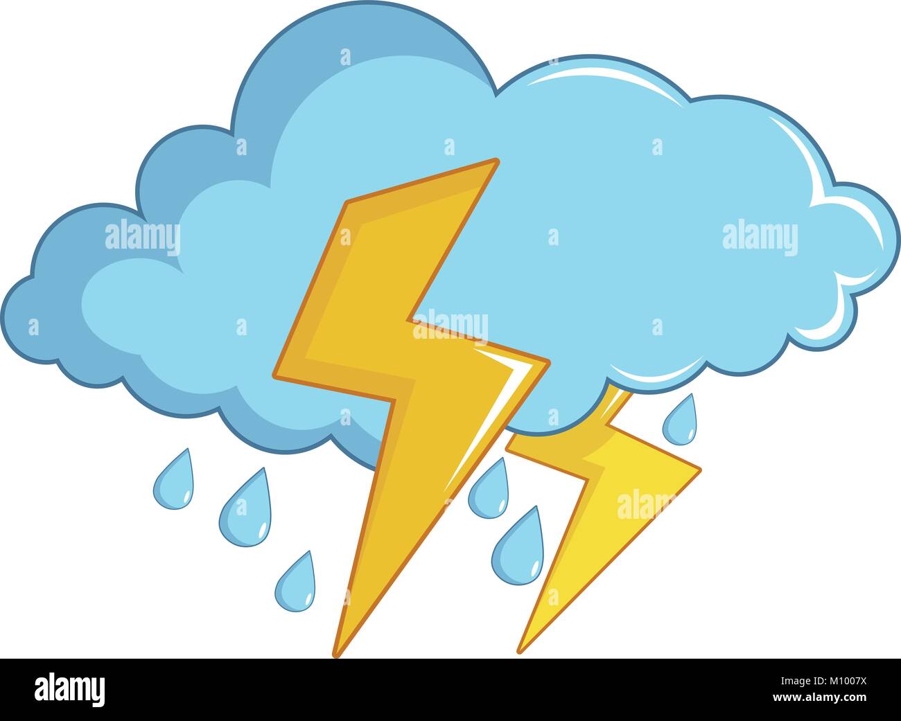 Blue cloud with lightnings and rain icon Stock Vector Image & Art - Alamy