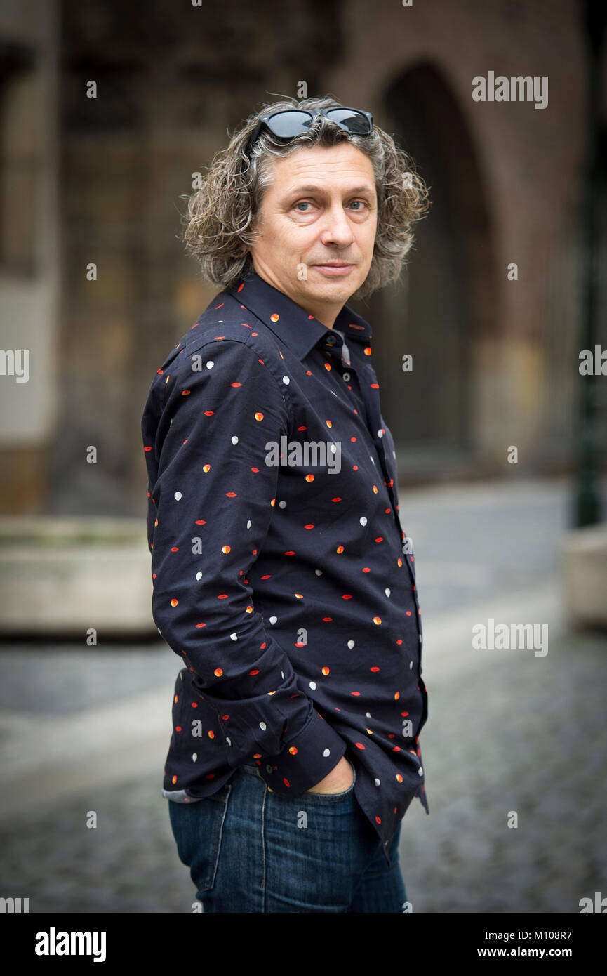 Prague, Czech Republic. 25th Jan, 2018. Robert Mikolas, former reporter of the Czech Radio (CRo), poses for photographer during a meeting with journalists in Prague, Czech Republic, on January 25, 2018. Mikolas will head the Czech Center in Tel Aviv, Israel, since February 2018. Credit: Katerina Sulova/CTK Photo/Alamy Live News Stock Photo