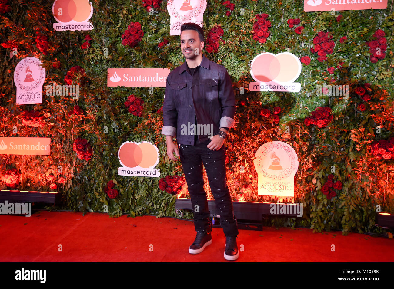Mexico City, Mexico. 24th January, 2018.  Puerto Rico´s singer Luis Fonsi poses for photographers during the red carpet of the Latin Grammy Acoustic Session in Mexico City. Photo: Alejandra Gonzalez Credit: Alejandra Gonzalez/Alamy Live News Stock Photo