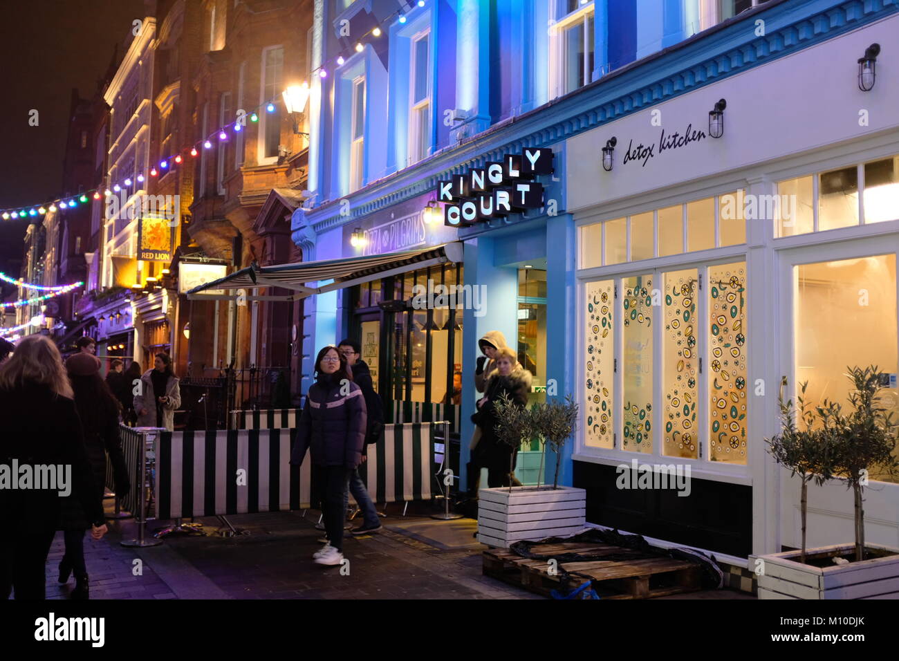 Kingly Court & Detox Kitchen in Carnaby Street, London, England, UK