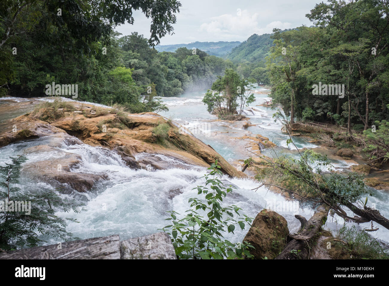 Agua Azul Falls Cascades, Palenque, Mexico Stock Photo