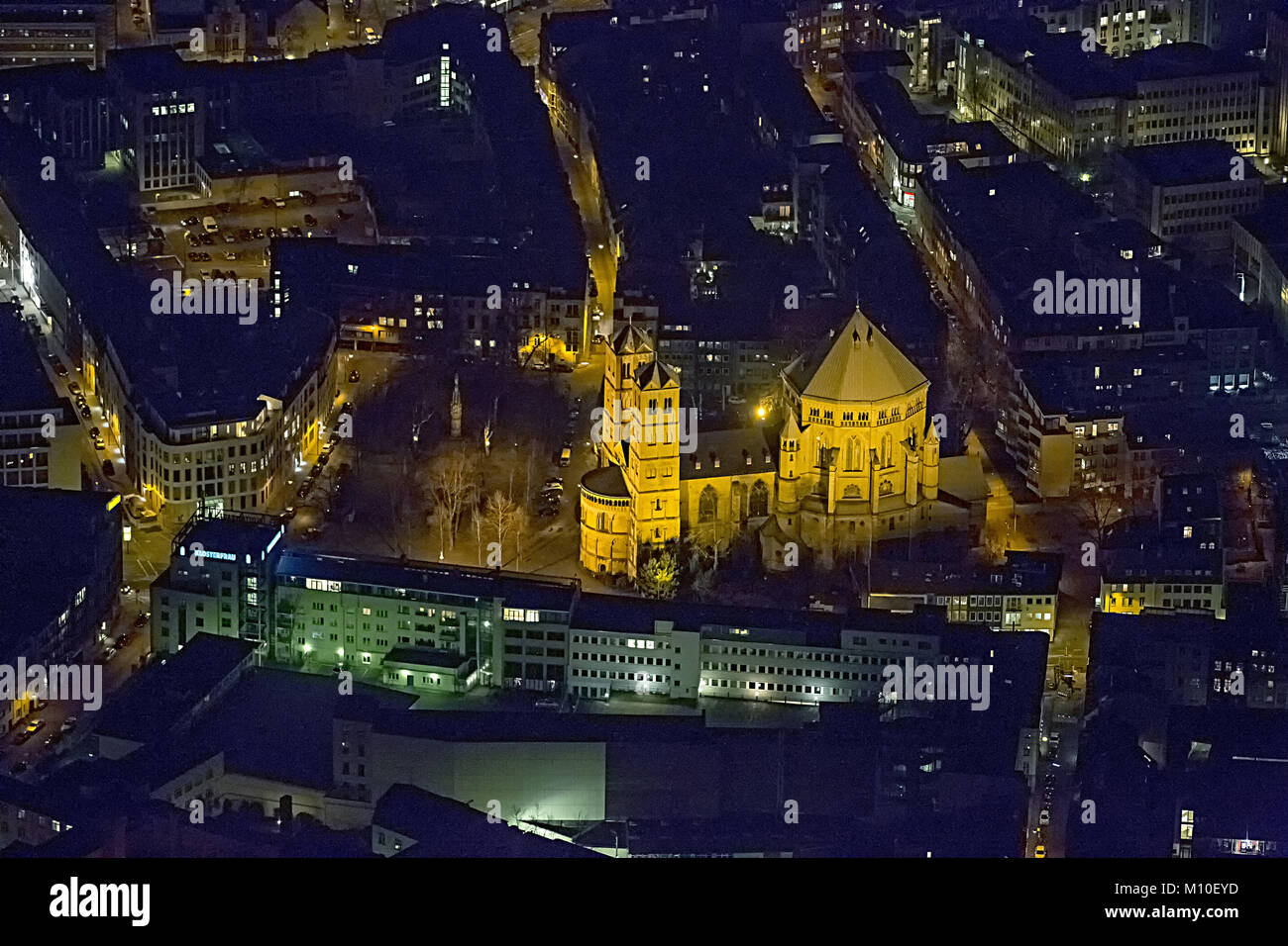 Luftbild, Kath. Pfarramt St. Aposteln, Cologne, Rhineland, North Rhine-Westphalia, Germany, Europe, birds-eyes view, aerial view, aerial photography,  Stock Photo