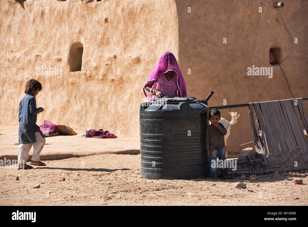 Woman in a rural community in the Thar Desert, Rajasthan, India Stock Photo