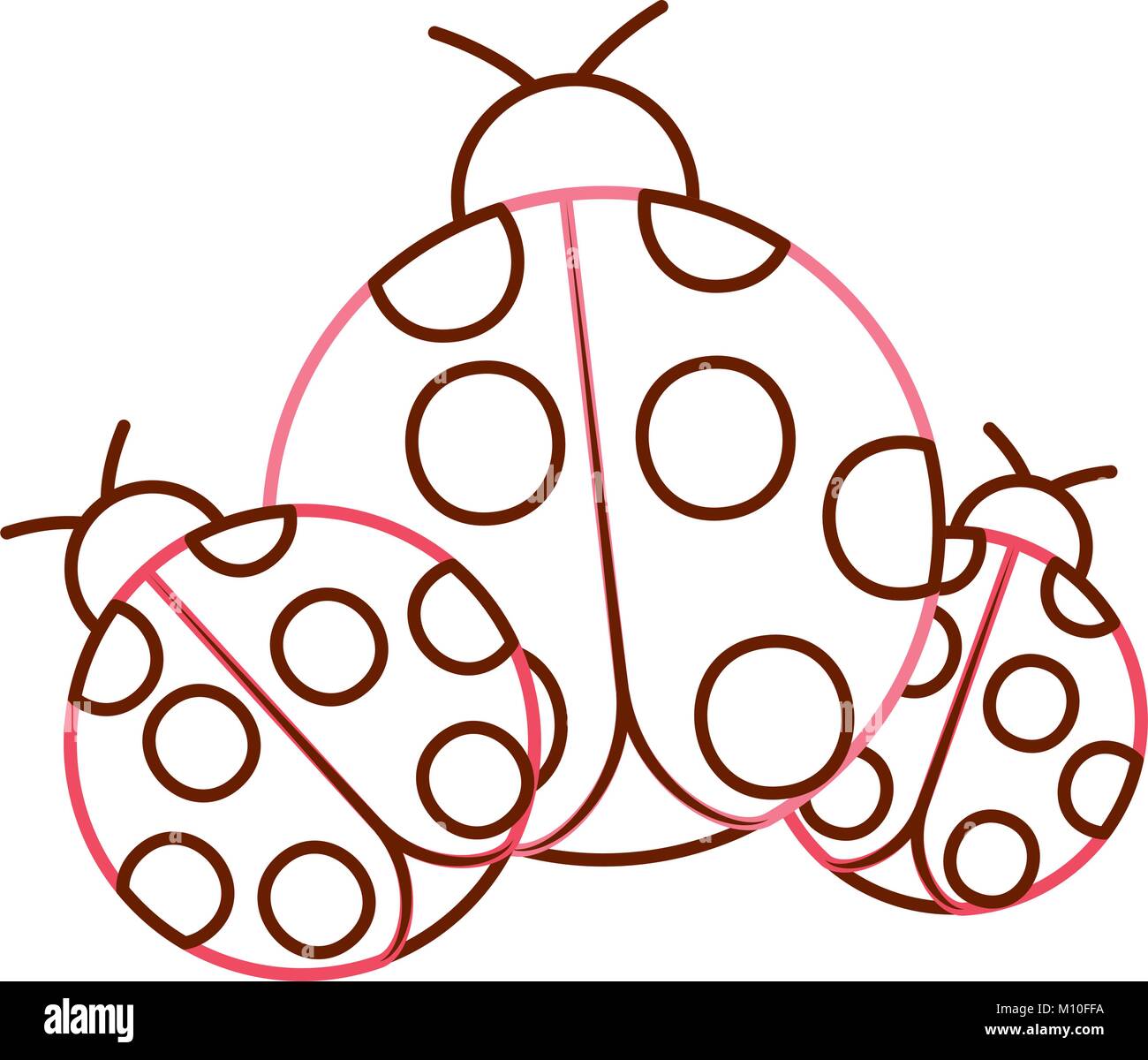Three ladybugs Stock Vector Images - Alamy