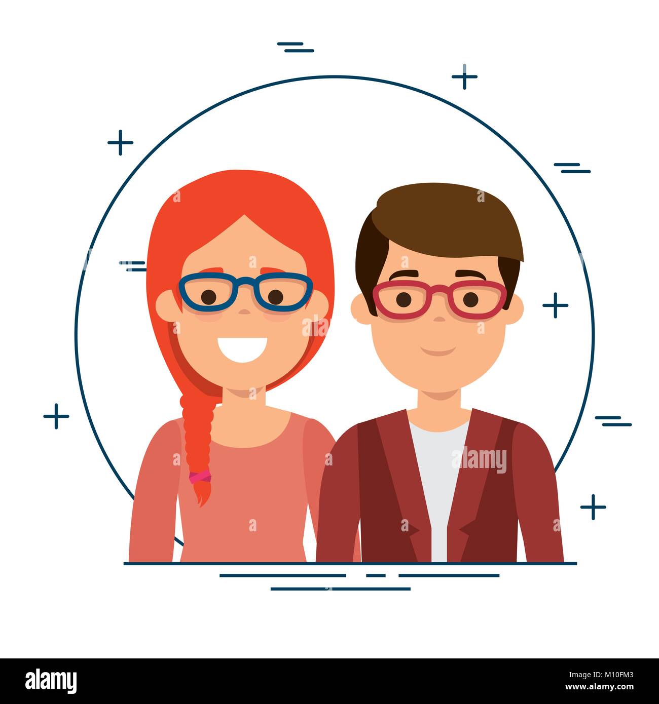 couple of millennials generation young people vector illustration
