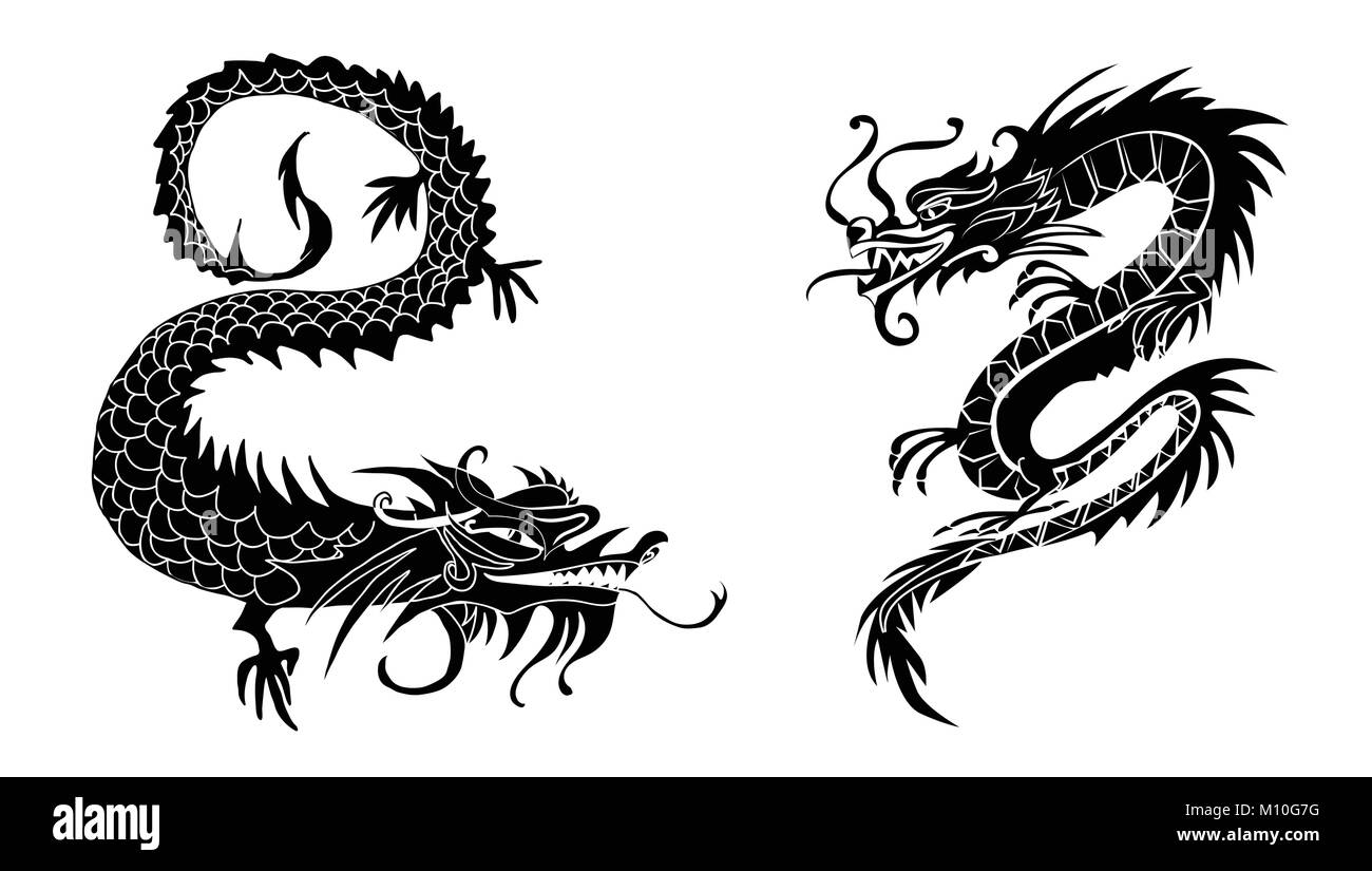 paper cut out of a Dragon china zodiac symbols Stock Vector
