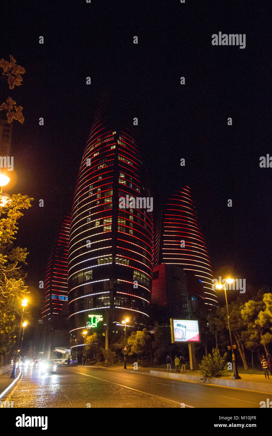 picture for the flame tower hotel building, the biggest building in the ...