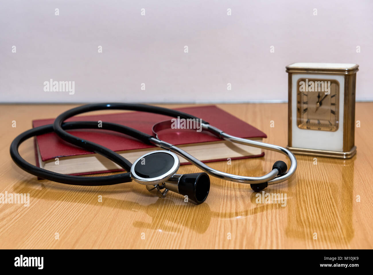 Table of a Medical Student with Stethoscope and Books Stock Photo - Alamy