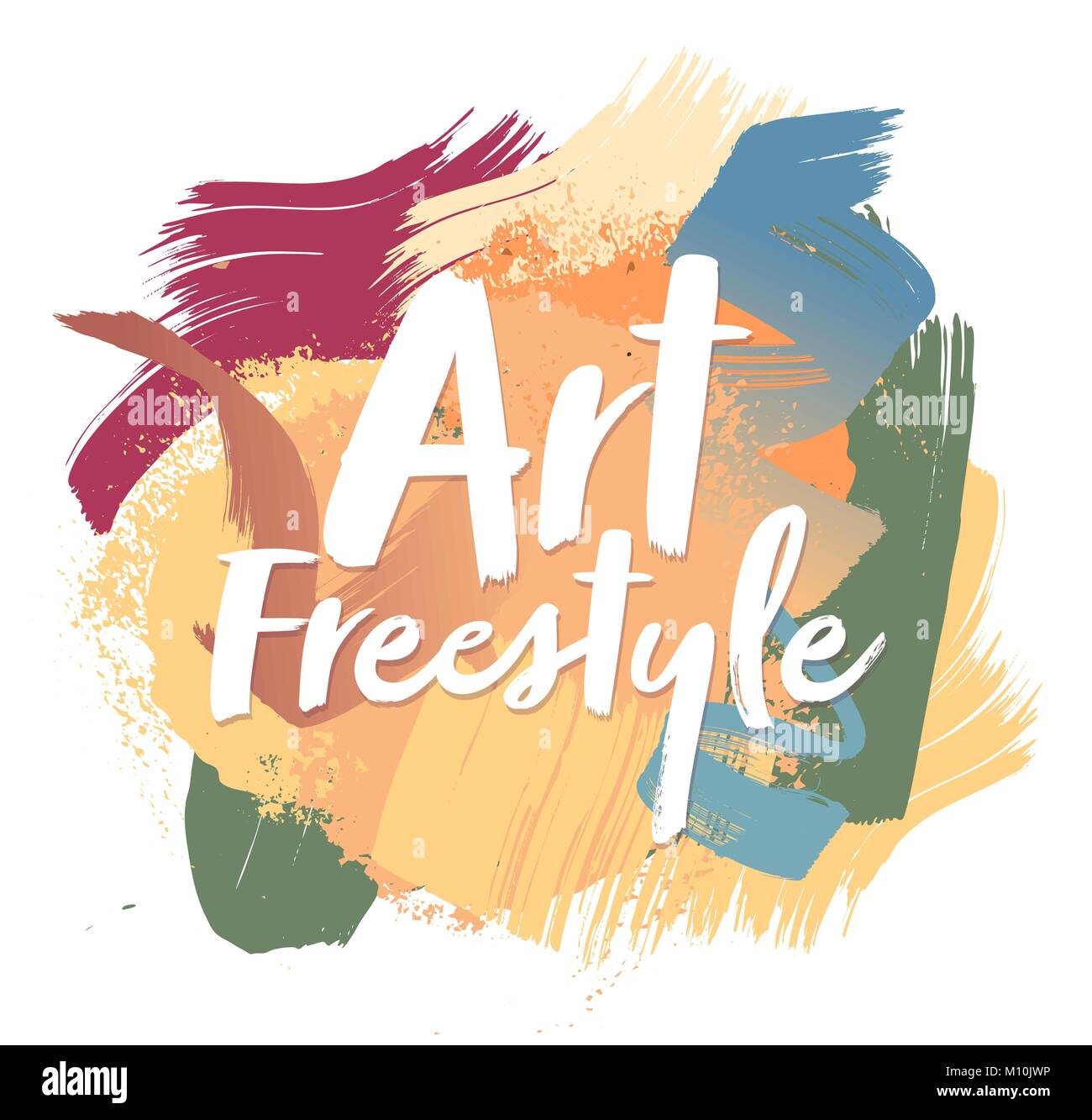 Color brush strokes multicolored grunge style Stock Vector