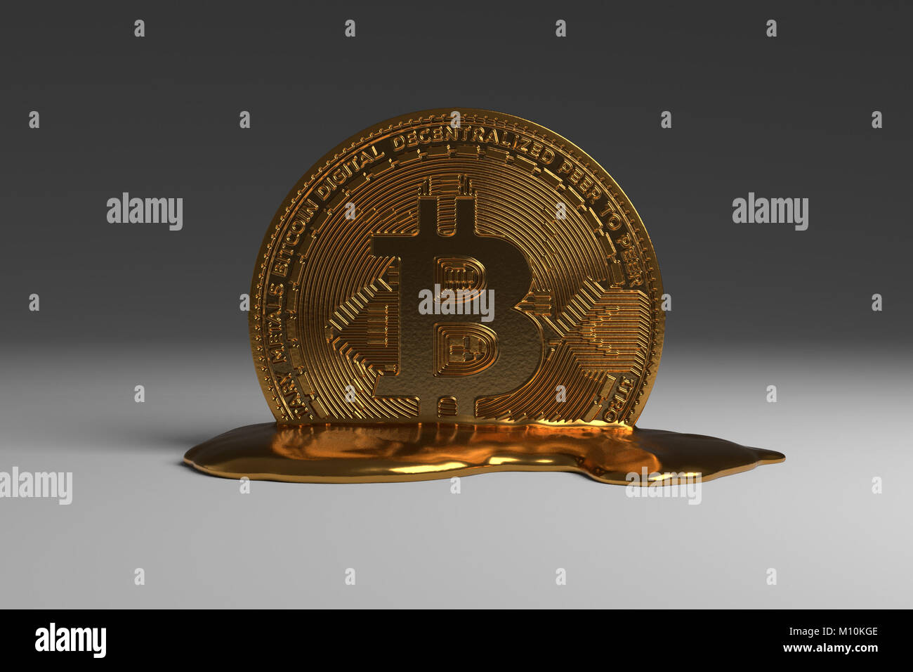 Melting Bitcoin Stock Photo
