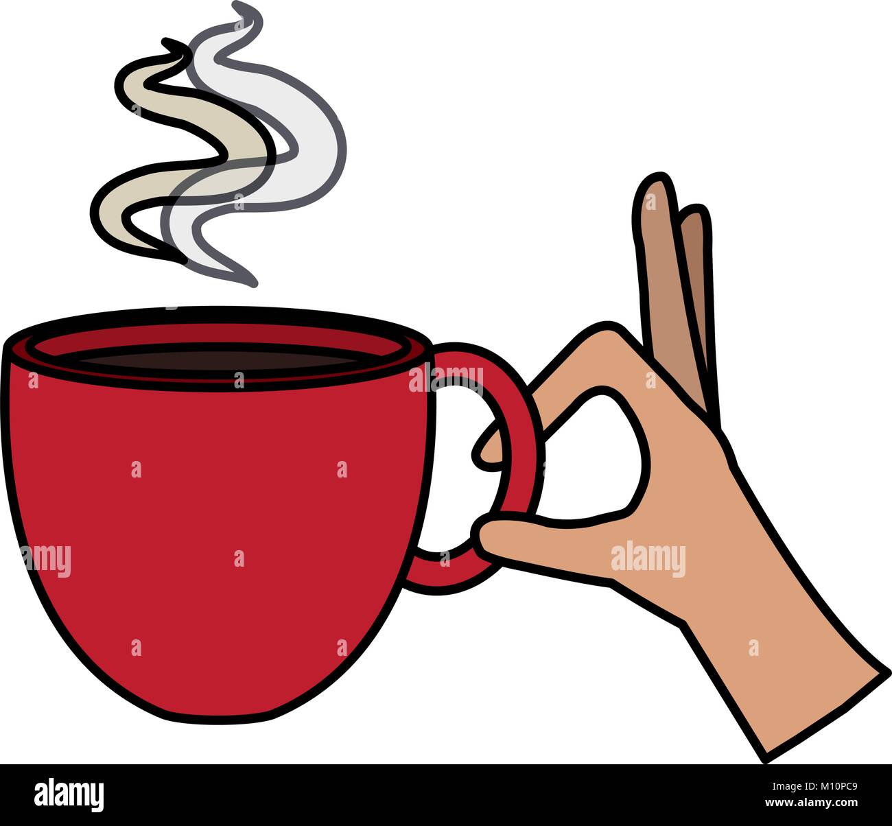 hand with coffee cup hot icon vector illustration design Stock Vector ...