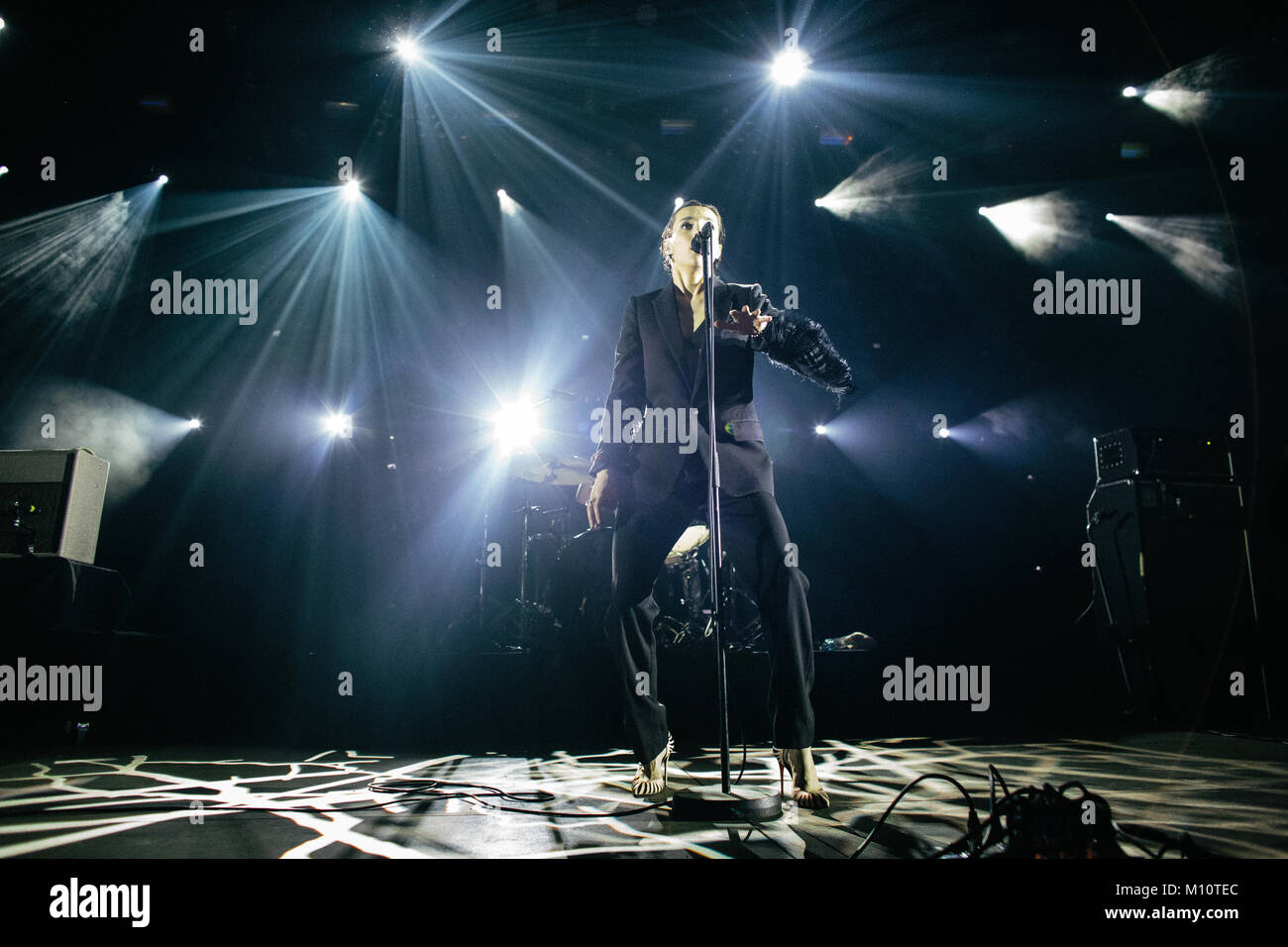 The English postpunk band Savages performs a live concert at the