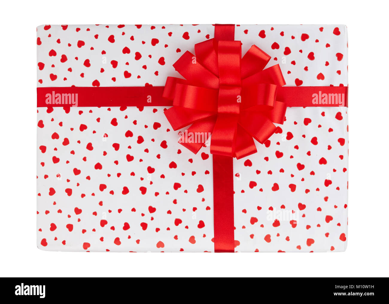 gift box with red ribbon isolated on white background Stock Photo - Alamy