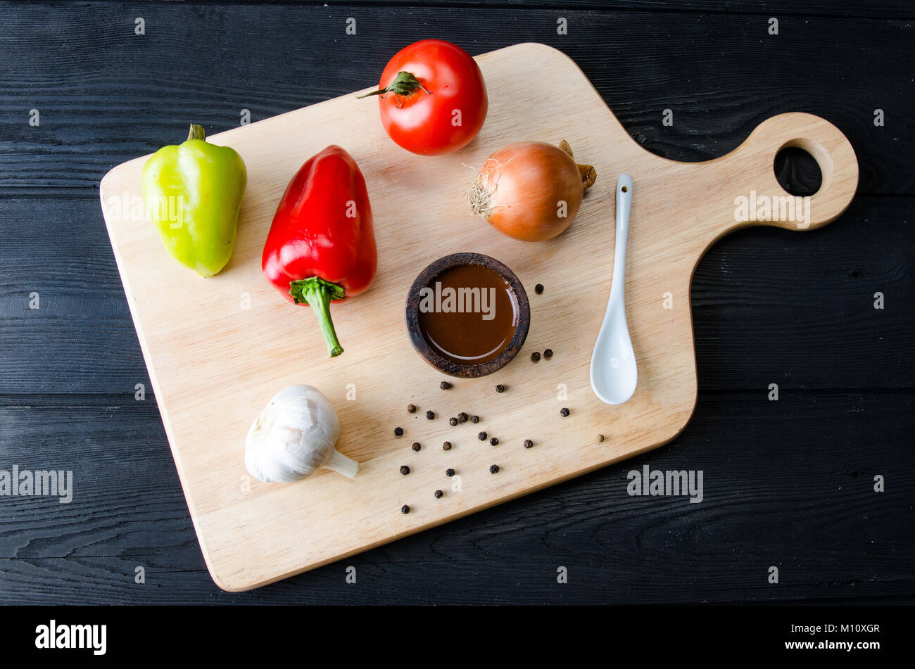 Ingredients ready for italian pasta sauce Stock Photo - Alamy