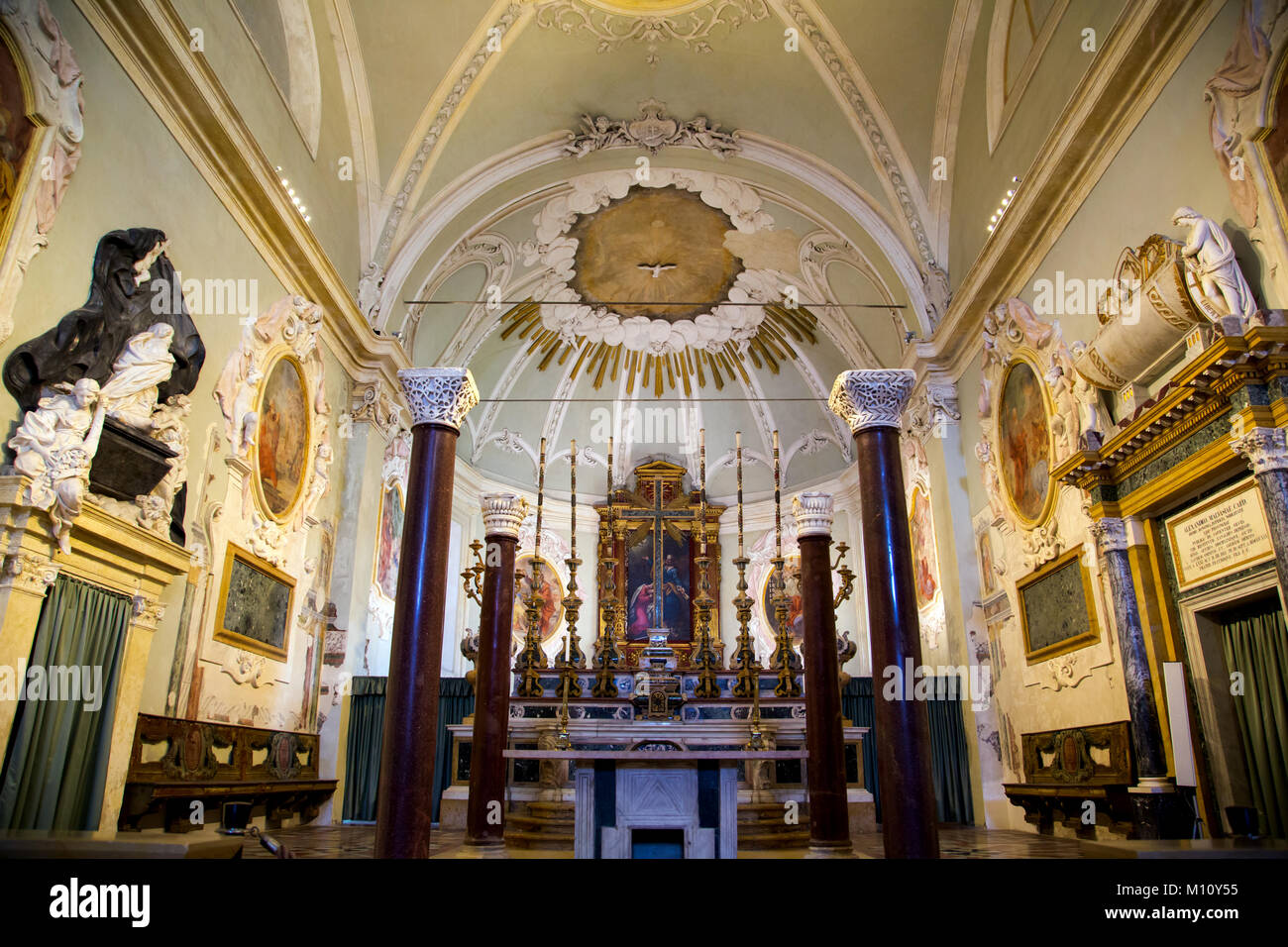 The altar in Basilica Di Sant Apollinare Nuovo in Ravenna Italy Stock Photo