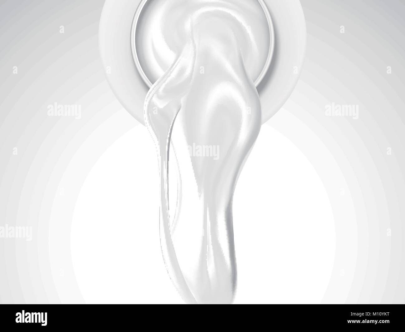 Creamy texture pouring down, closeup look at cosmetic texture in 3d illustration Stock Vector