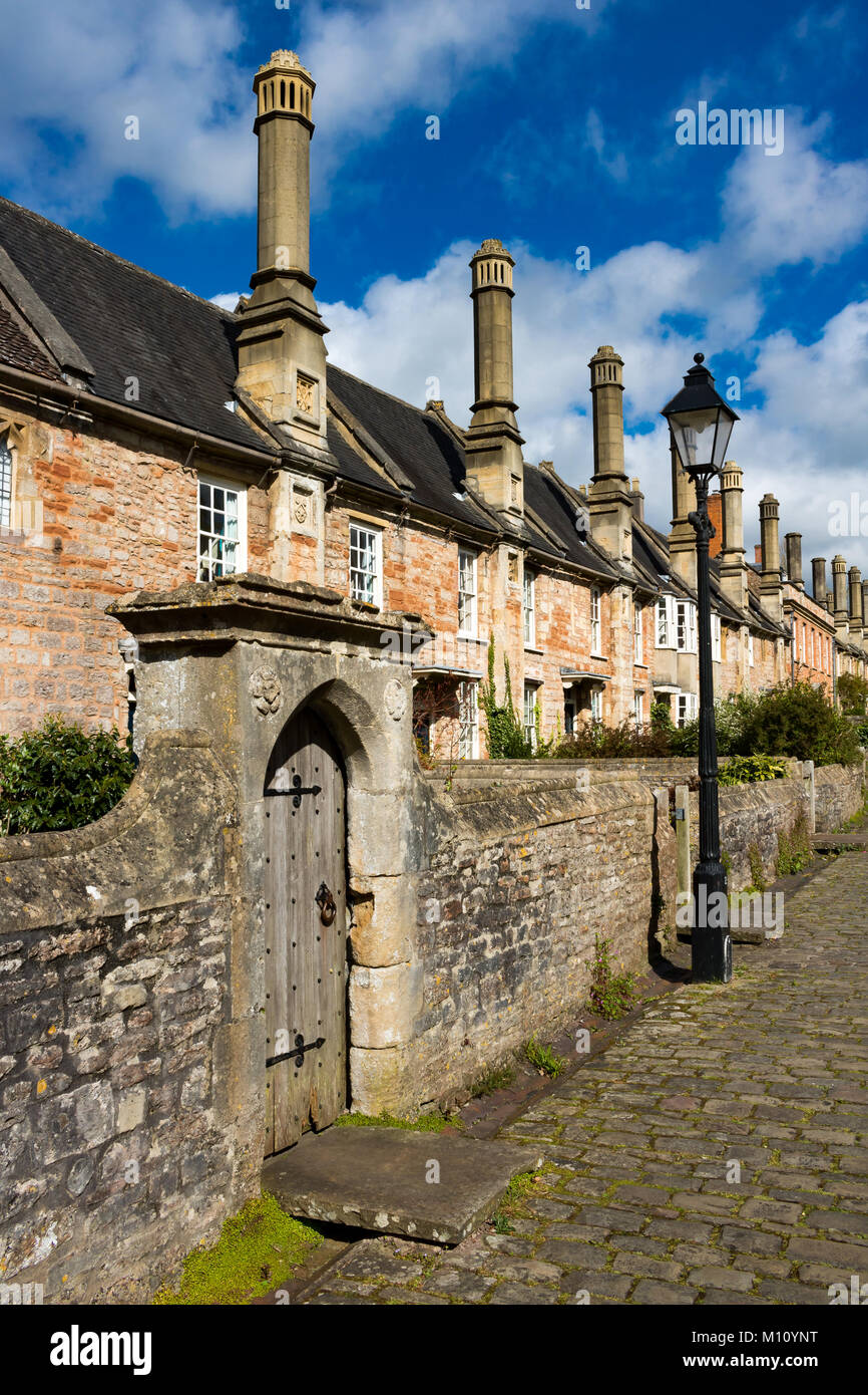 Wells Somerset England May 4, 2016 14th century houses in Vicars' Close