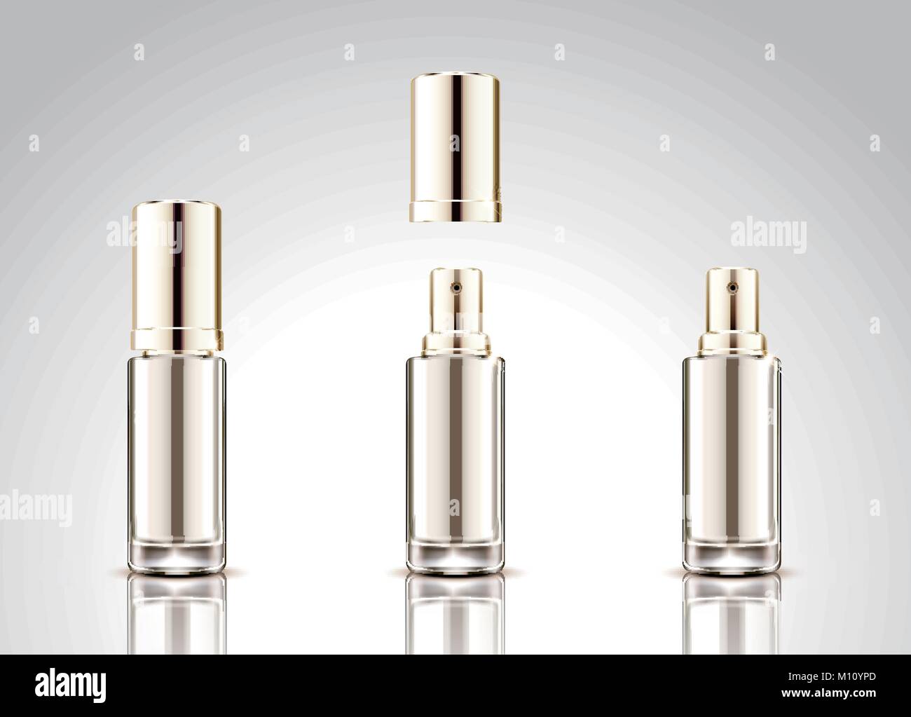 Blank spray bottle mockup set, cosmetic container isolated on light ...