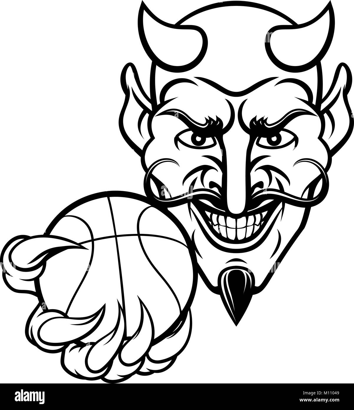 Devil Basketball Sports Mascot Stock Vector