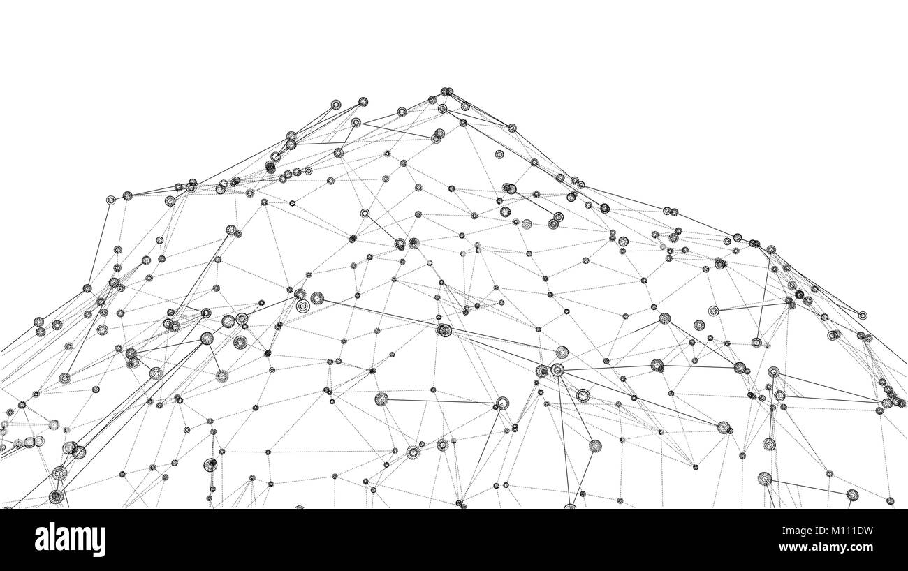 Global network connections with points and lines Stock Vector