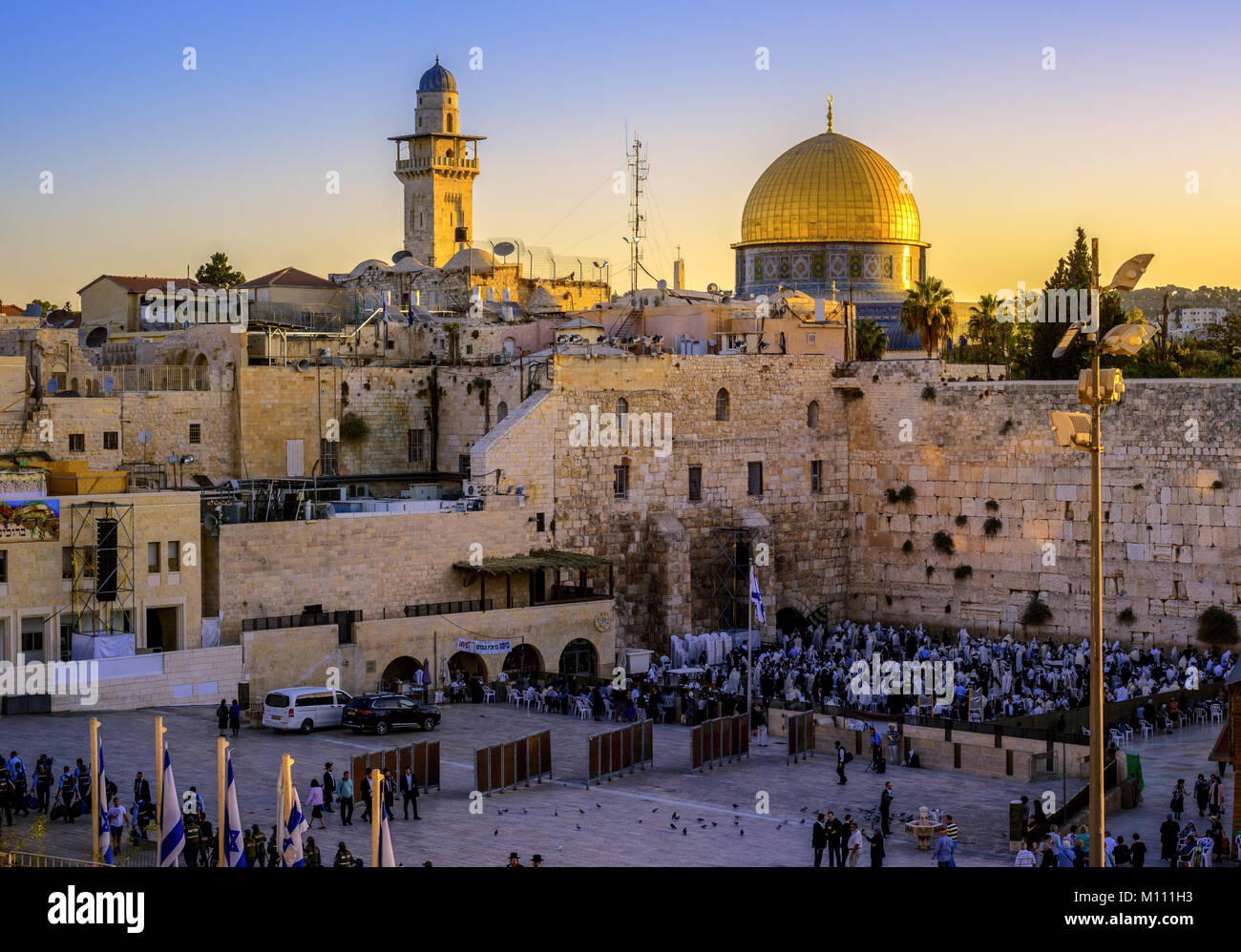 Jerusalem, Israel October 14 Jewish prayers at the Western Wall on
