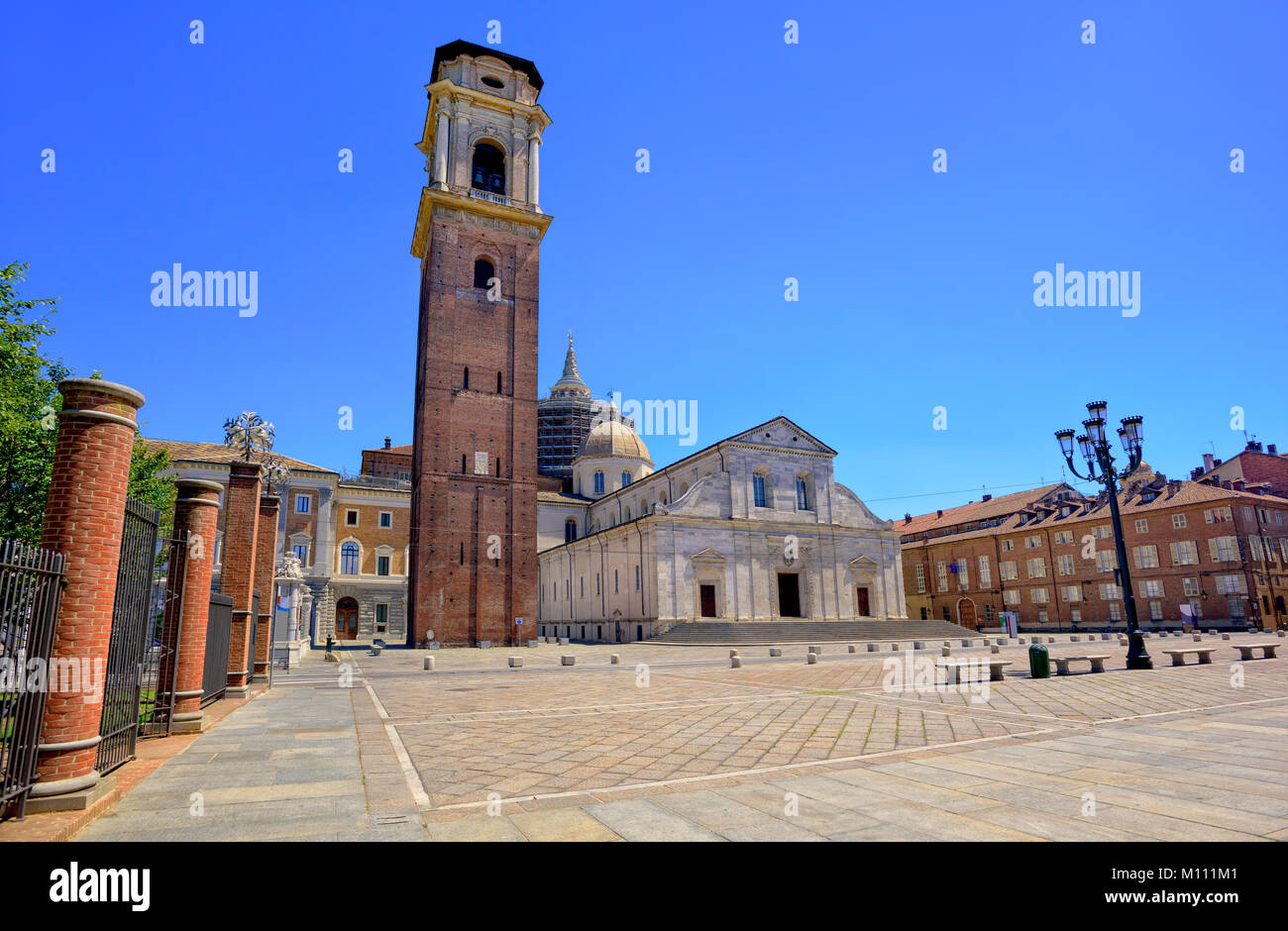 Duomo di Torino is catholic cathedral where the Holy Shroud of Turin is rested, Turin, Italy Stock Photo