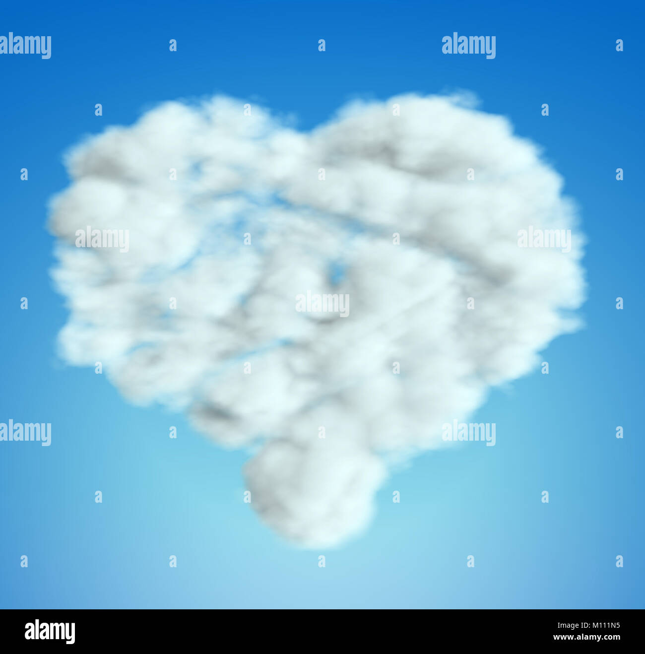 Cloud heart shape over blue sky (Blurred composition Stock Photo - Alamy