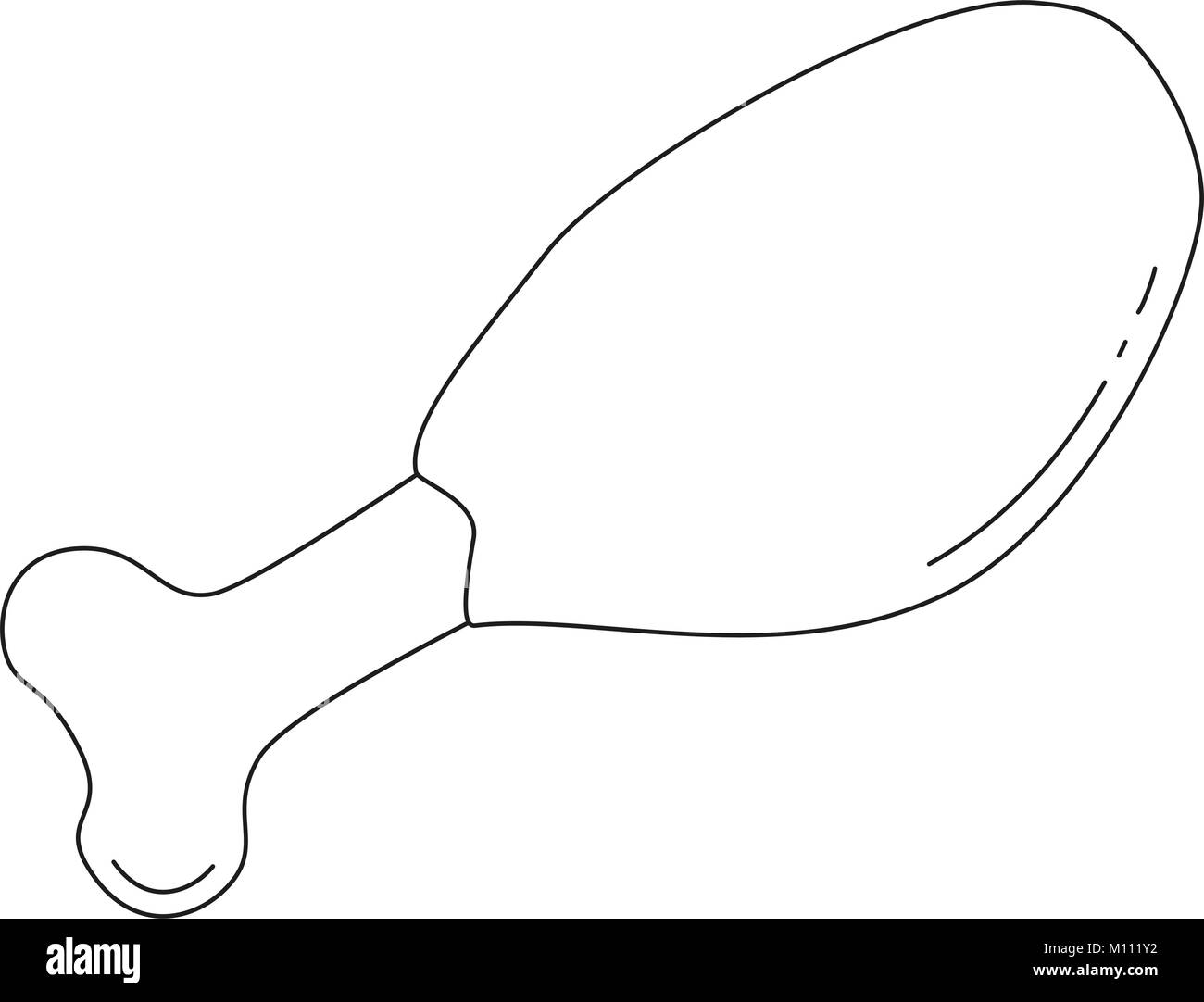 Black and white chicken fries fast food icon poster. Stock Vector